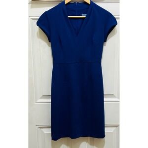 Antonio Melani Womens Royal Blue V Neck Cap Sleeve Sheath‎ Dress Size 0